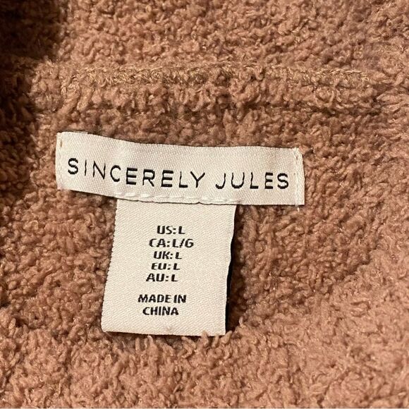 Women's Sincerly Jules Blush Pink Mock Neck Super Soft & Fuzzy Sweater Size L - Picture 3 of 11